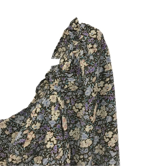 ASTR The Label Brown/Peach Floral Print Balloon Sleeve Top - Picture 4 of 8